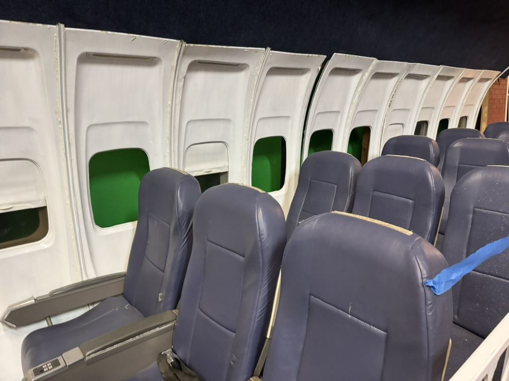 Interior of the airplane cabin set
